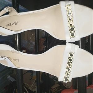 Nine west open toe high heel sz 11w